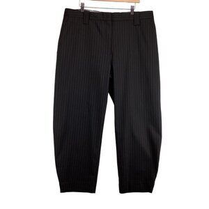 Ganni Womens Black Pinstripe Pants Size 46‎ US 16 NWT Trousers Career